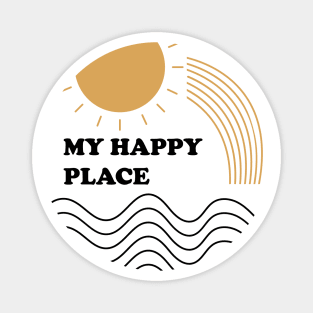 My happy place - retro summer beach vacation vibe Magnet